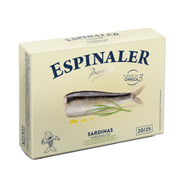 SARDINAS EN ACEITE DE OLIVA 3/5 120 ml, Espinaler