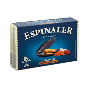 MEJILLONES EN SALSA BRAVA 120 ml, Espinaler