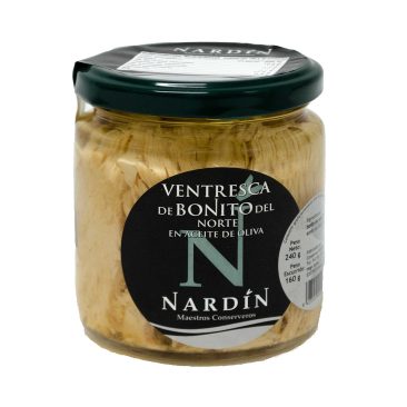 Thunfisch weiß Bauchlappen in Olivenöl 240g Glas "Nardín Conservas" Baskenland Spanien