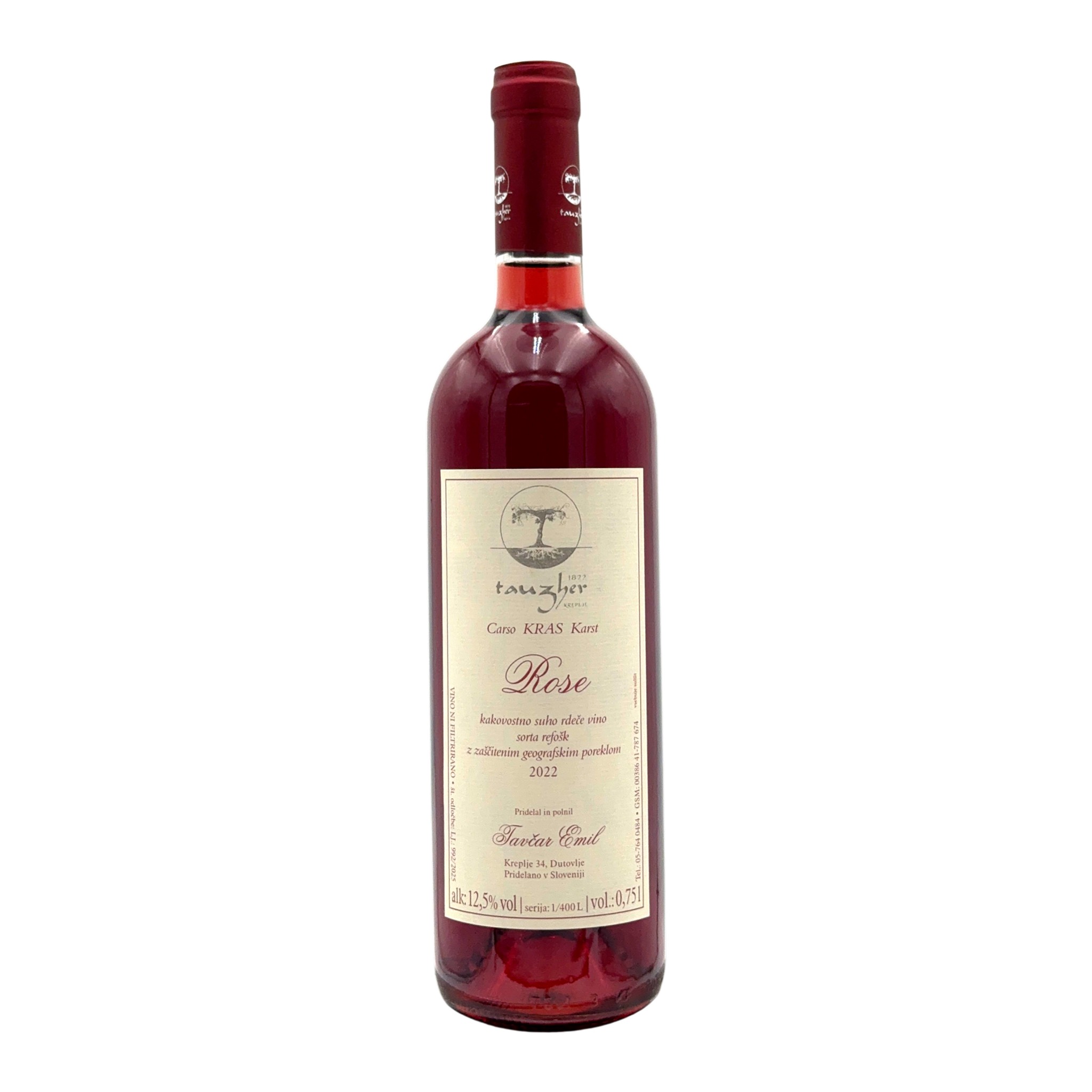 Naturwein Teran Rosé 2022 Tavčar Pri Starčih Karst Slowenien